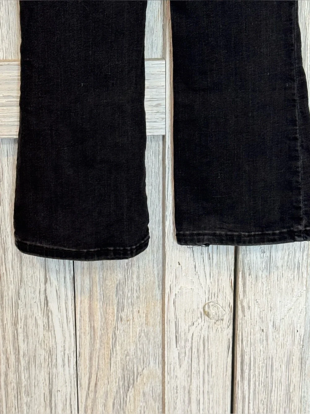 Cat & Jack Girls Black Bootcut Jeans sz 7 some wear at Hem